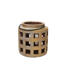 Lampion ceramiczny betonowy Rustykalny Złoty 16cm